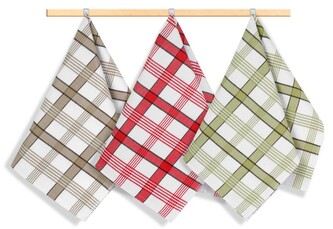 Kuchyňské utěrky - sada 3 kusů - Béžová,Zelená,Červená - 50x70 cm