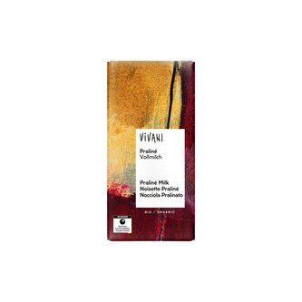Čokoláda mléčná praliné 100 g BIO   VIVANI