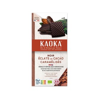 Čokoláda hořká s kousky kakaa 100 g BIO   KAOKA