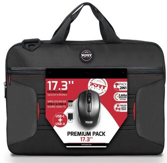 PORT DESIGNS Bundle Premium Pack 17" Notebook Case + Wireless Mouse (501874)