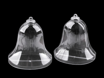 Plastová krabička dvoudílná - zvonek, stromeček, kapka, hvězda - 12 ks - 1 transparent zvonek