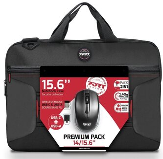PORT DESIGNS Bundle Premium Pack 14/15.6" Notebook Case + Wireless Mouse (501873)
