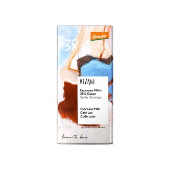 Čokoláda mléčná Espresso Milk 38 % 90 g BIO   VIVANI