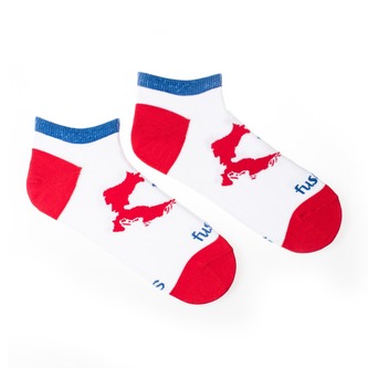 Kotníkové ponožky Mapa Chorvatska Bílé L (43-46)