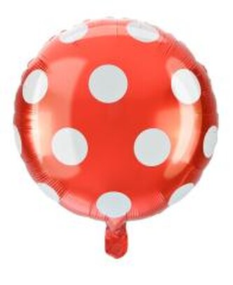 Balon foliowy kropki czerwony