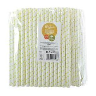 Słomki papierowe shake 8mm żółte 144szt
