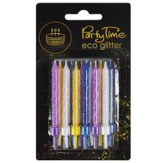 Świeczki urodzinowe eko-brokat 6szt