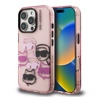 Karl Lagerfeld IML Multi K&CH Heads Zadní Kryt pro iPhone 16 Pro Max Pink Karl Lagerfeld IML Multi K&CH Heads Zadní Kryt pro iPhone 16 Pro Max Pink
