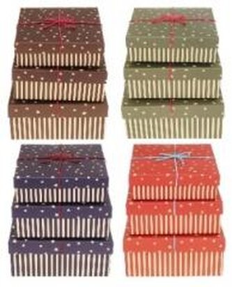 Pudełko kwadrat 3szt mix ROZETTE