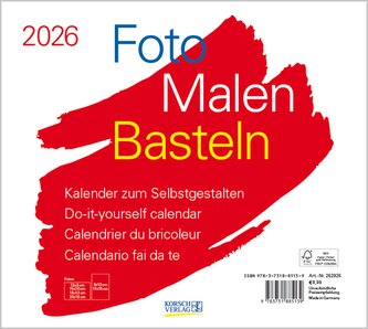 Foto-Malen-Basteln Bastelkalender quer weiß 2026