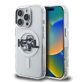 Karl Lagerfeld IML Glitter Karl and Choupette Sketch MagSafe Zadní Kryt pro iPhone 16 Pro Max Transparent Karl Lagerfeld IML Glitter Karl and Choupette Sketch MagSafe Zadní Kryt pro iPhone 16 Pro Max Transparent