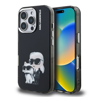 Karl Lagerfeld IML Aquarelle Karl and Choupette Zadní Kryt pro iPhone 16 Pro Max Black Karl Lagerfeld IML Aquarelle Karl and Choupette Zadní Kryt pro iPhone 16 Pro Max Black