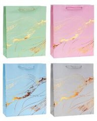 Torebka ozdobna 18x23x8cm hot-stamp mix ROZETTE