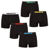 5PACK pánské boxerky Nedeto černé (5NBC2) M