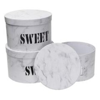 Pudełko Flower Box 3szt Sweet biały ROZETTE