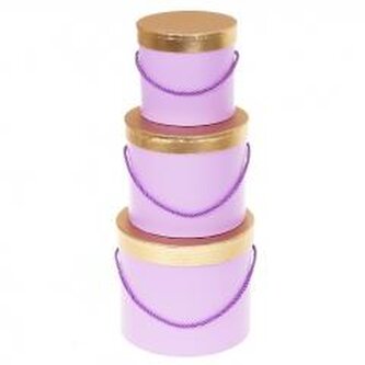 Pudełko Flower Box 3szt purpurowy ROZETTE