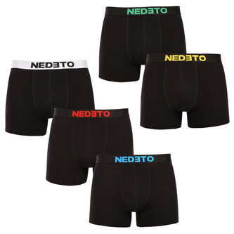 5PACK pánské boxerky Nedeto černé (5NBC2) 4XL