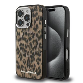 Karl Lagerfeld IML Leopard MagSafe Zadní Kryt pro iPhone 16 Pro Brown Karl Lagerfeld IML Leopard MagSafe Zadní Kryt pro iPhone 16 Pro Brown