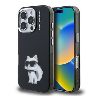 Karl Lagerfeld IML Aquarelle Choupette Zadní Kryt pro iPhone 16 Pro Black Karl Lagerfeld IML Aquarelle Choupette Zadní Kryt pro iPhone 16 Pro Black