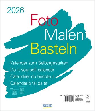 Foto-Malen-Basteln Bastelkalender weiß groß 2026