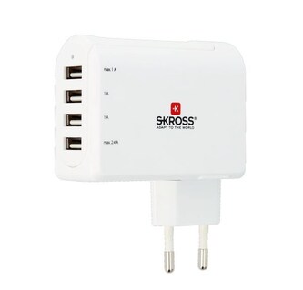 SKROSS DC26 USB nabíjecí adaptér  4 Port Euro, 4800mA