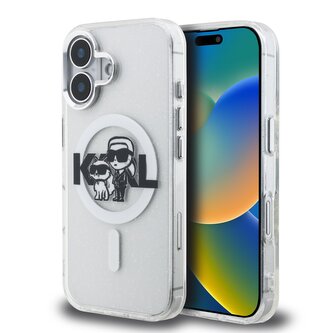 Karl Lagerfeld IML Glitter Karl and Choupette Sketch MagSafe Zadní Kryt pro iPhone 16 Transparent Karl Lagerfeld IML Glitter Karl and Choupette Sketch MagSafe Zadní Kryt pro iPhone 16 Transparent