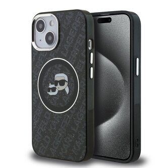 Karl Lagerfeld IML K&CH Heads Repeated Logo MagSafe Zadní Kryt pro iPhone 15 Black Karl Lagerfeld IML K&CH Heads Repeated Logo MagSafe Zadní Kryt pro iPhone 15 Black