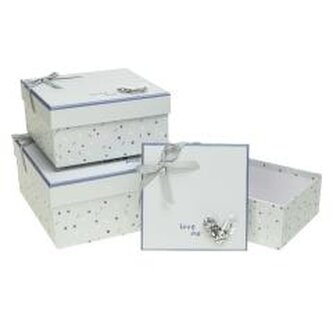 Pudełko kwadrat z kokardą 3szt ROZETTE
