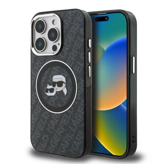Karl Lagerfeld IML K&CH Heads Repeated Logo MagSafe Zadní Kryt pro iPhone 15 Pro Black Karl Lagerfeld IML K&CH Heads Repeated Logo MagSafe Zadní Kryt pro iPhone 15 Pro Black