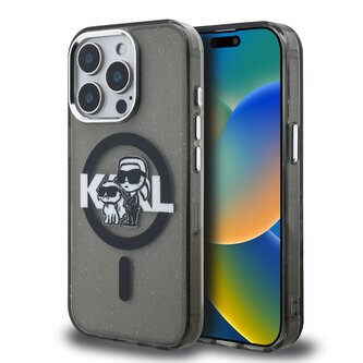 Karl Lagerfeld IML Glitter Karl and Choupette Sketch MagSafe Zadní Kryt pro iPhone 15 Pro Max Black Karl Lagerfeld IML Glitter Karl and Choupette Sketch MagSafe Zadní Kryt pro iPhone 15 Pro Max Black
