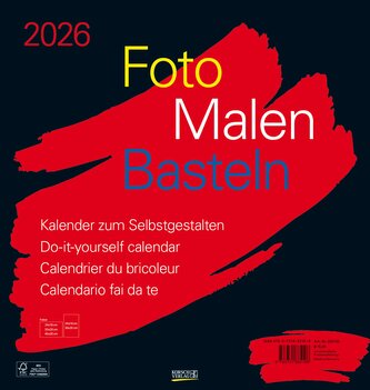Foto-Malen-Basteln Bastelkalender schwarz groß 2026