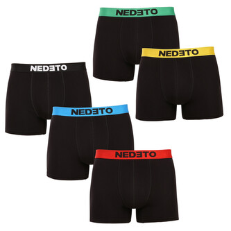 5PACK pánské boxerky Nedeto černé (5NBC1) M