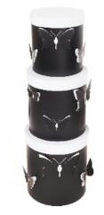 Pudełko Flower Box 3szt czarne serce ROZETTE