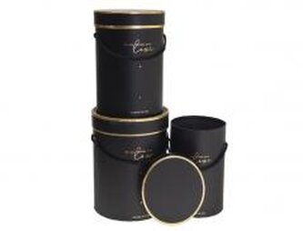 Pudełko Flower Box 3szt czarny ROZETTE