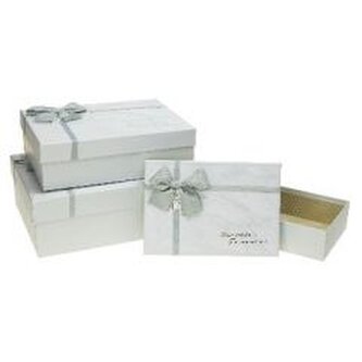 Pudełko prostokątne z kokardą 3szt ROZETTE