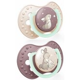 LOVI 22/913 Smoczek silikonowy dynamiczny 0-6m 2 szt Night&Day girl