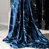 Dekorační vzorovaný závěs s kroužky MARMA 011 modrá/stříbrná 140x250 cm (cena za 1 kus) MyBestHome