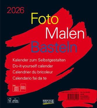 Foto-Malen-Basteln Bastelkalender schwarz 2026