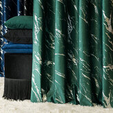 Dekorační vzorovaný závěs s kroužky MARMA 010 zelená/stříbrná 140x250 cm (cena za 1 kus) MyBestHome