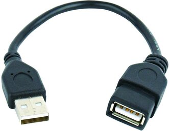 Kabel GEMBIRD USB A-A 15cm 2.0 prodlužovací HQ Black, zlacené kontakty