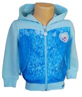 Dívčí mikina FROZEN s tylem na zip, modrá, velikost: 104