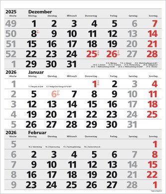 3-Monats-Planer XL Comfort 2026