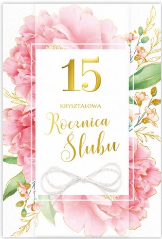 Karnet 15 Rocznica ślubu B6 LUX