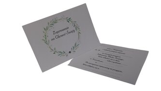 Zaproszenie na Chrzest - ręcznie robione op. 5 szt.