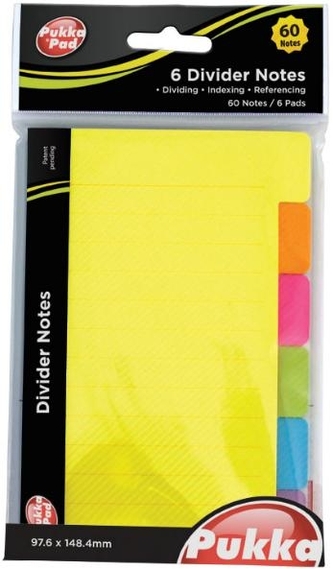 Karteczki samoprzylepne przekąłdki 6 bloczków 9x15cm 6 kolorów