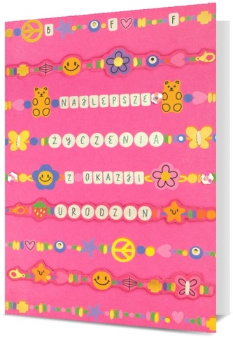 Karnet B6 urodziny dziewczęce, różowe HM200-2897