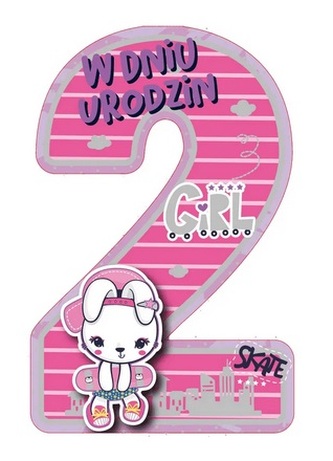 Karnet GM wycinany 2 Urodziny dziewczynka GM-952