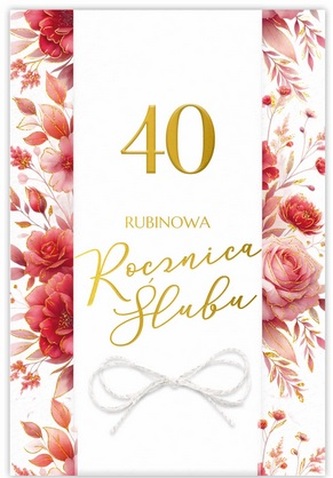 Karnet 40 Rocznica ślubu B6 LUX