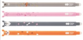 Długopis wymazywalny Uszaki Babe, 0.5mm, niebieski, 40 szt display, Happy Color