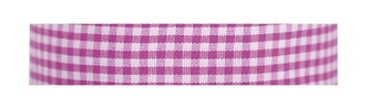 Wstążka materiałowa w kratkę amarantowa 25mm/9mb